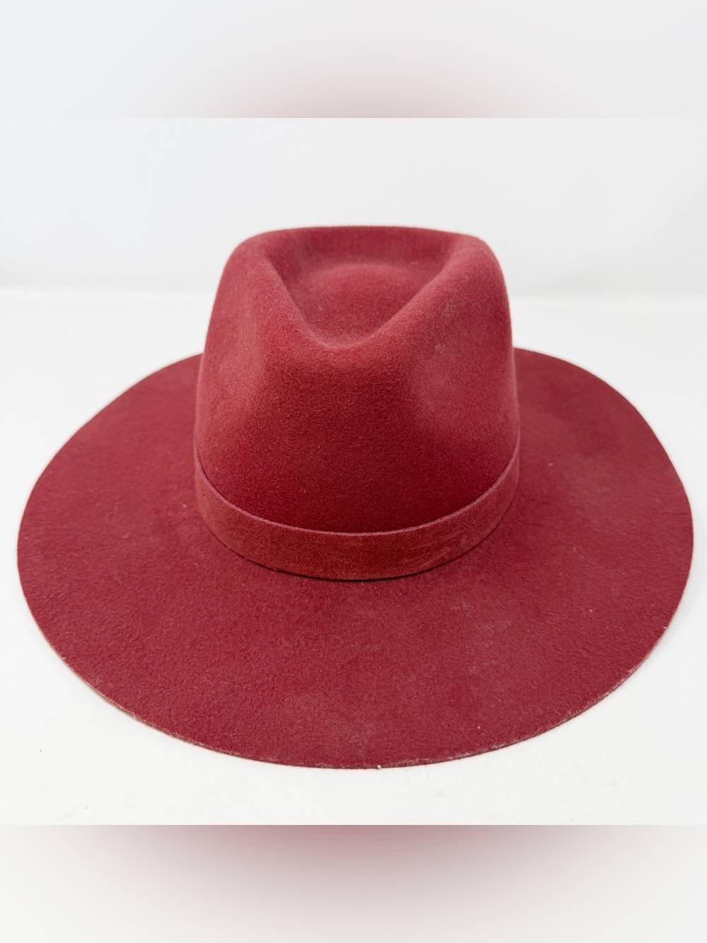 Wyeth Red Wool Wide Brim Fedora Rancher Hat OS Womens Boho Festival